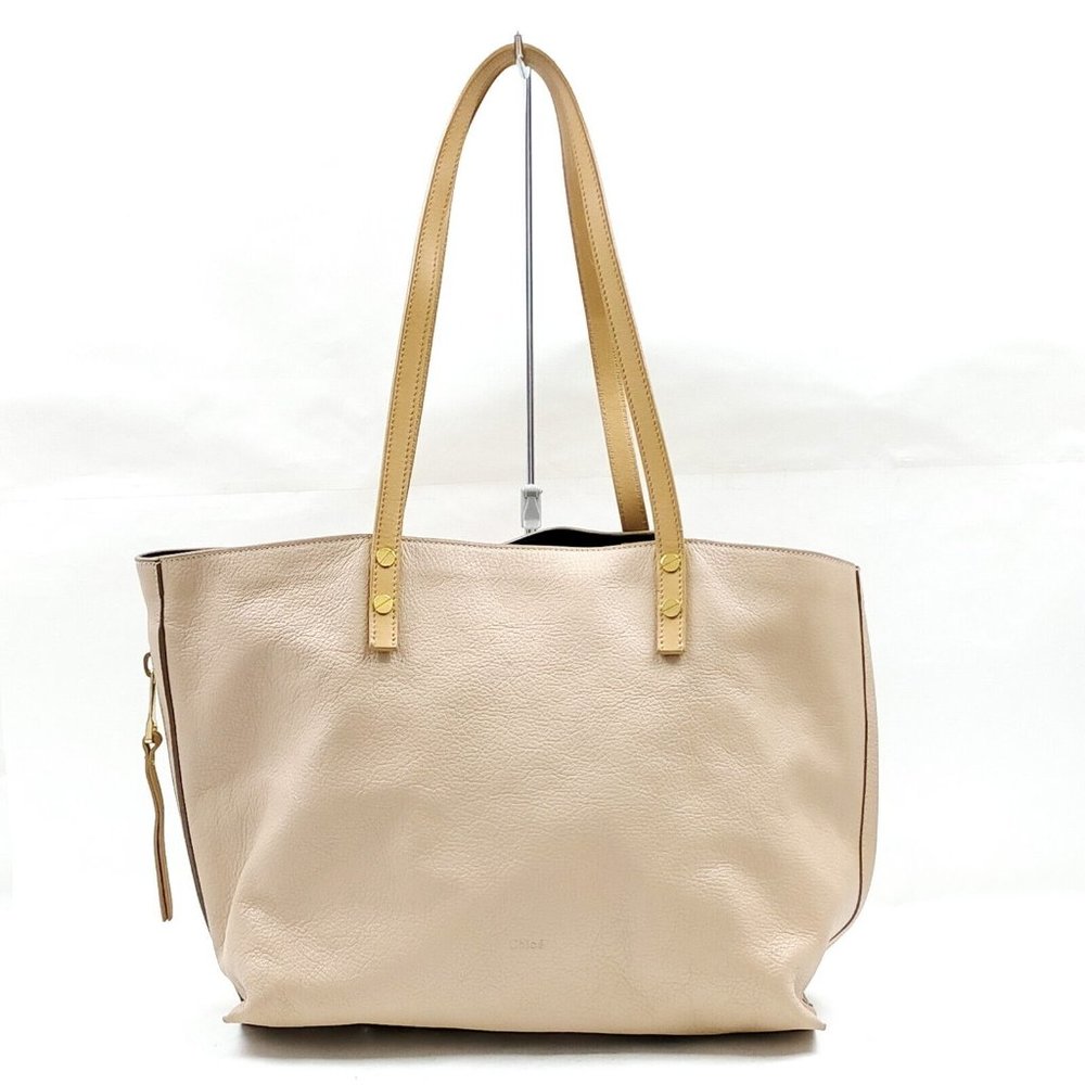Chloe Tote Bag Beige Leather